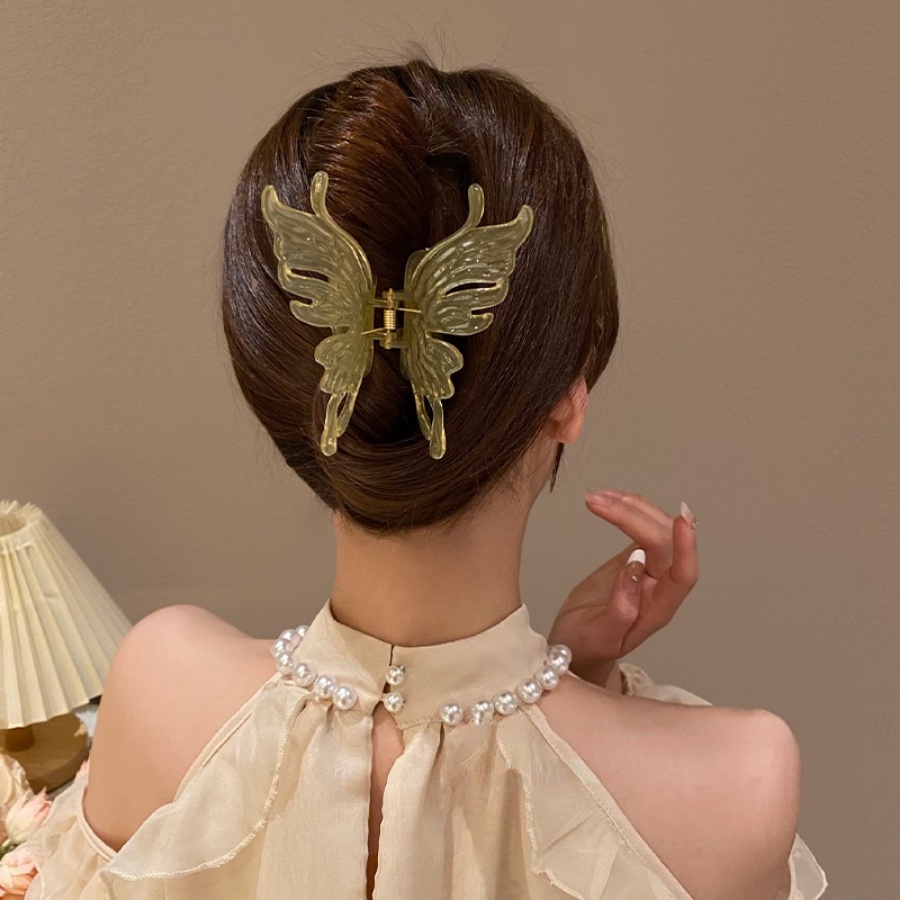 Korea Akrilik Transparan Kupu-Kupu Klip Rambut Hair Claw Woman Simple Fashion Hairpin Aksesoris Rambut
