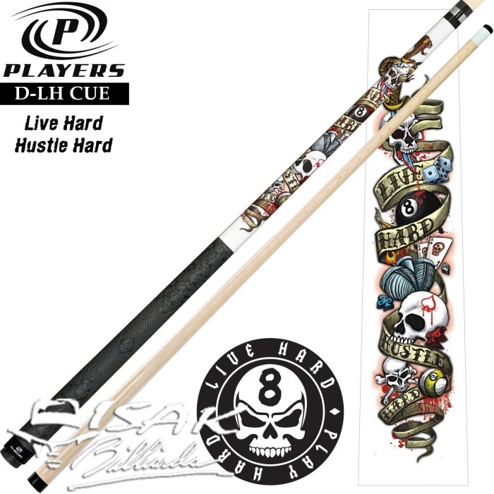 Players D-LH Pool Cue - Hustle Hard Billiard Stick Stik Biliar Player