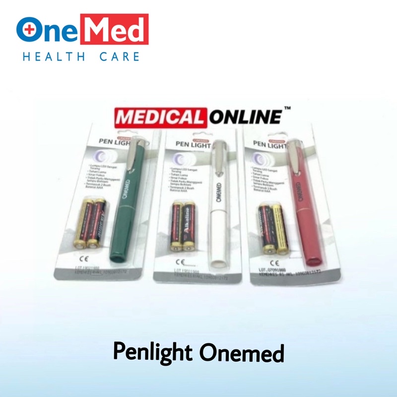 PENLIGHT LED ONEMED PENA SENTER LAMPU SINAR PUTIH MEDICAL ONLINE MEDICALONLINE