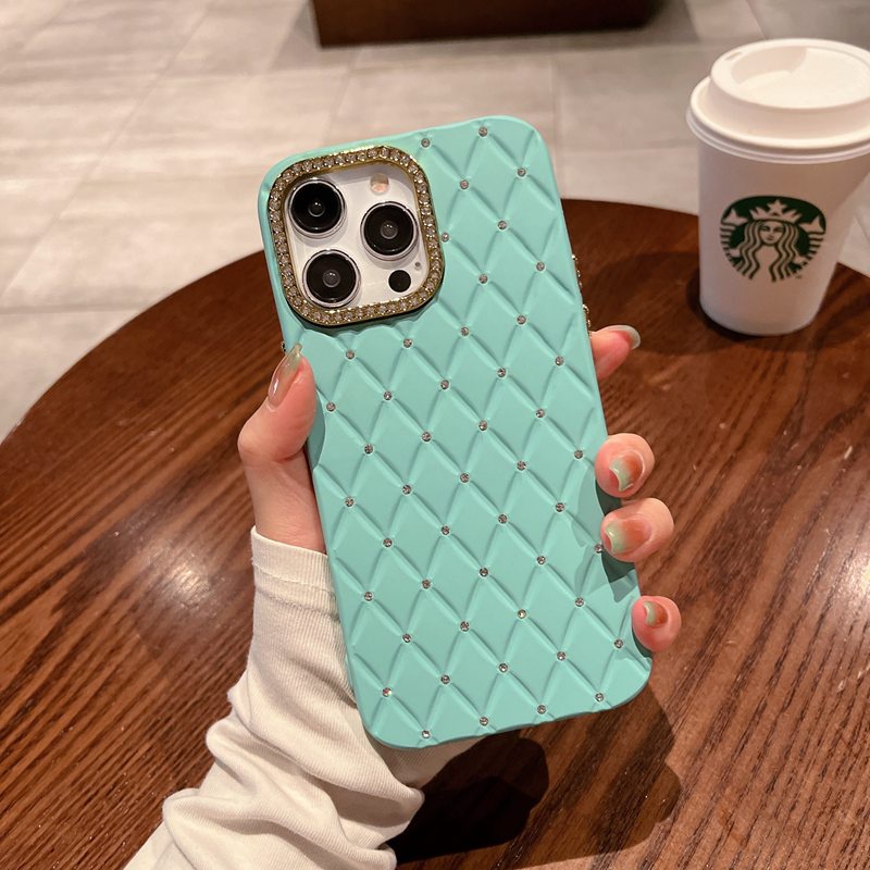 【Rhombic lattice】5 Colors Fashion Pretty Checkered diamond Sparkly Phone Case for IPhone 11 13 12 14 PRO Max Phone Case for Women Girl