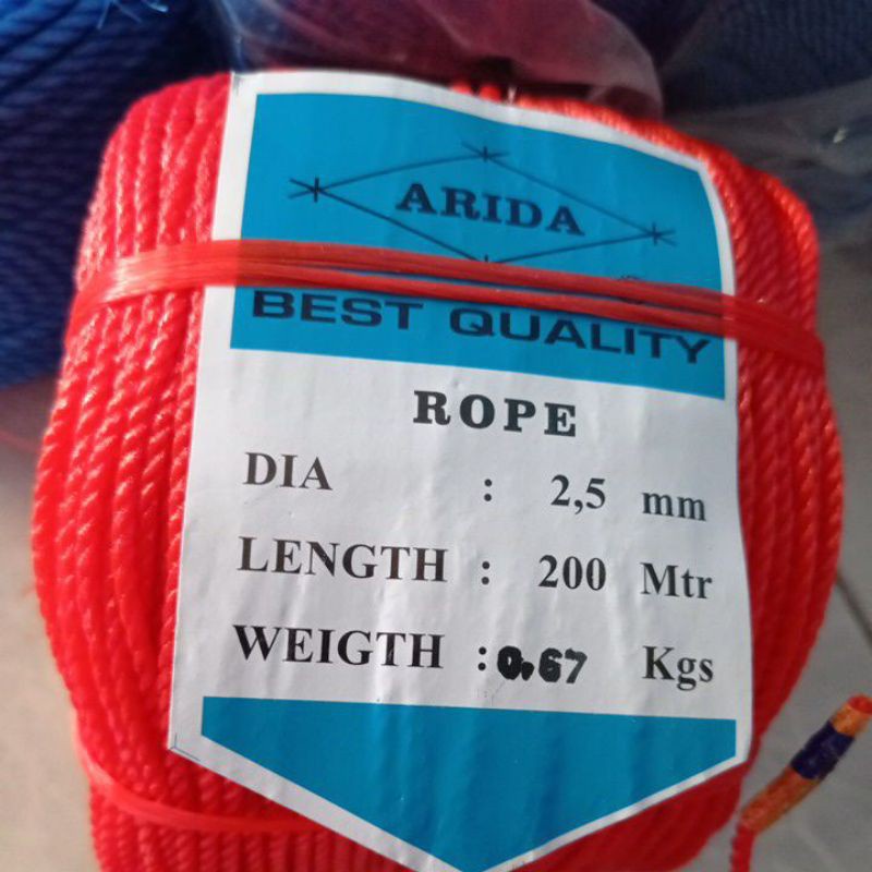 tali tambang  tampar arida  2,5mm panjang 200m jaring murah