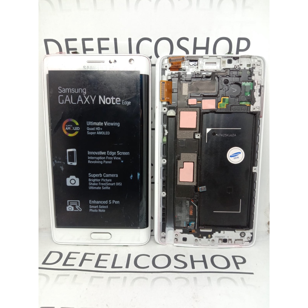 LCD TOUCHSCREEN FRAME SAMSUNG GALAXY NOTE EDGE N915 N915F ORI OEM SUPER AMOLED PUTIH