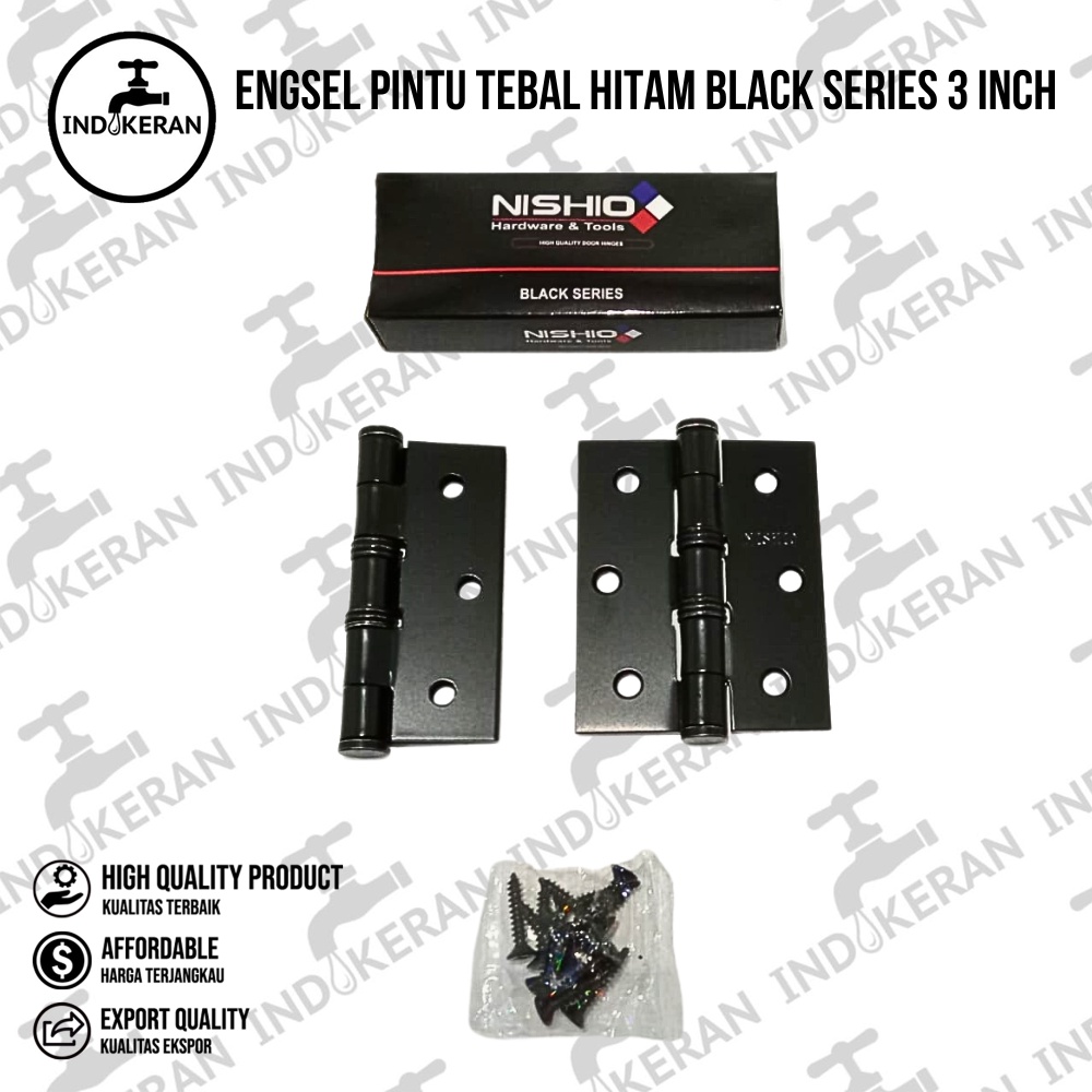 INDOKERAN - Engsel Pintu Tebal Hitam Black Series 3 Inch