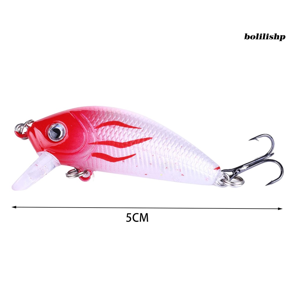 Bo-5cm/3.6g Ikan Kecil Lure 3D Simulasi Fisheye Treble Hook Menggoda Culter Alburnus Bass Lure Memancing Luar Ruangan