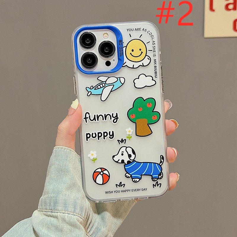 Sun Airplane Skin Feel Soft Case HP iP iPhone 12 13 14 Pro Max 11 Funny Puppy FTD Casing Apple