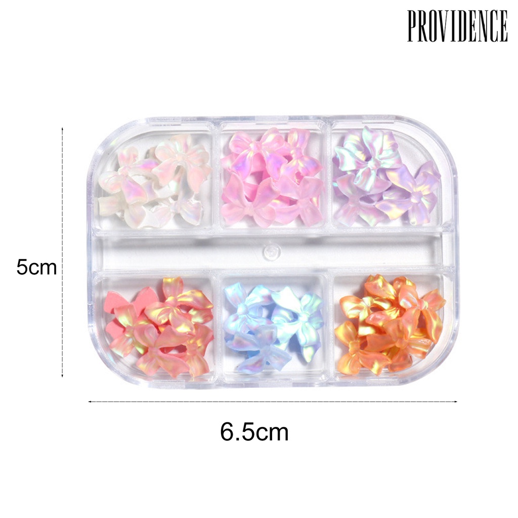 Providence 1kotak Dekorasi Kuku Tampilan Realistis Mempesona Efek Visual Warna Cerah Jumlah Yang Cukup Aplikasi Lebar Pertunjukan Pesona Unik Plastik 3D Busur-Simpul Perhiasan DIY