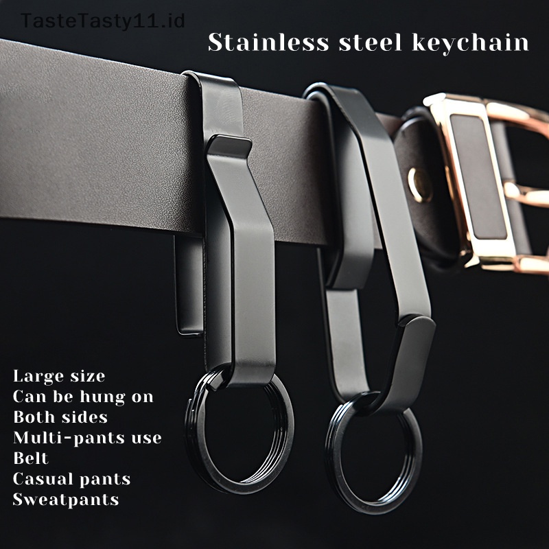 Tastetasty Stainless Steel Waist Hanging Car Key Buckle Kunci Klip Sabuk Gesper Outdoor Buckle Keychain.