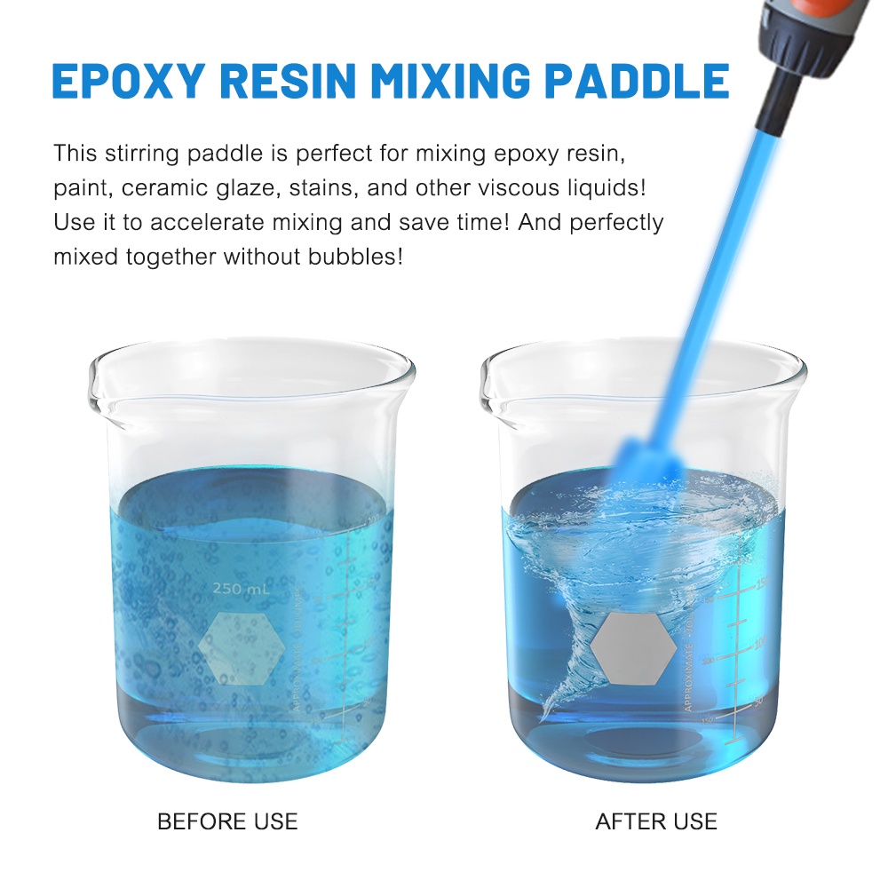 Diy Membuat Perhiasan Alat Batang Pengaduk Plastik/Epoxy Mixer Paddle Resin Stirring Paddle/Mixer Cat Bor Power Tool Aksesoris/Reusable Batang Pengaduk Cat Pigmen