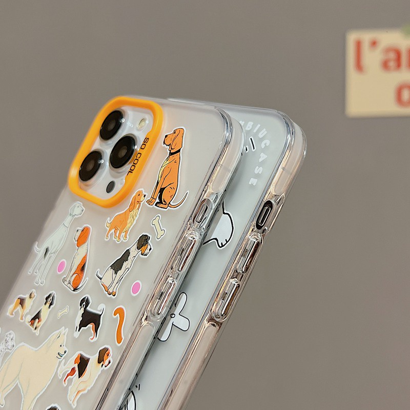 Lovely Full White Dogs Skin Feel Soft Case HP iP iPhone 12 13 14 Pro Max 11 So Cool FTD Casing Apple