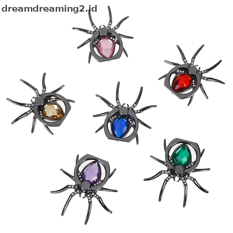 (drea) Metal Spider Ring Holder 360 Rotate Phone Stand Tempat Handphone//