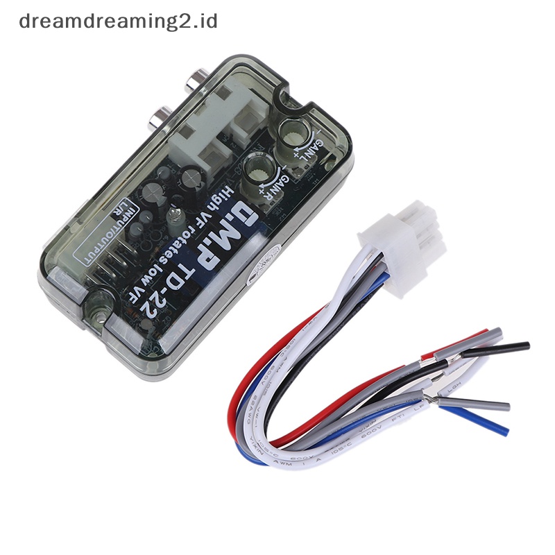 (drea) Konverter Audio Mobil Otomatis 12V RCA Stereo High To Low Adjustable Converter Adapter//