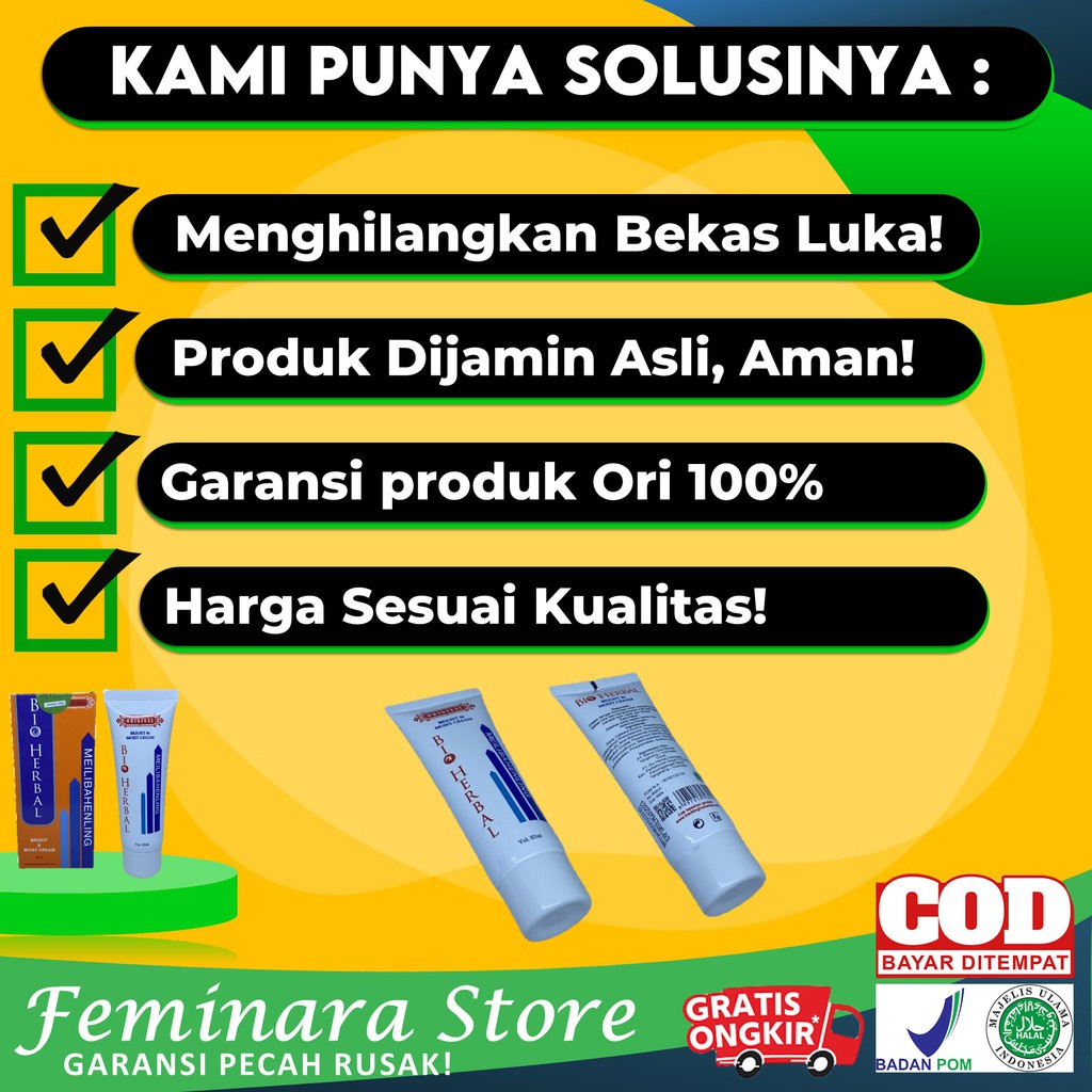 Bio Herbal Meilibahenling Original 100% Obat Cream Penghilang Bekas Luka Lama Hitam Koreng Bopeng Ampuh BPOM Resmi Mengobati Luka Kulit Asli Halal Berkhasiat Untuk Menghilangkan Semua Jenis Bekas Luka Yang Mengandung Bahan Natural Alami Tanpa Efek Samping