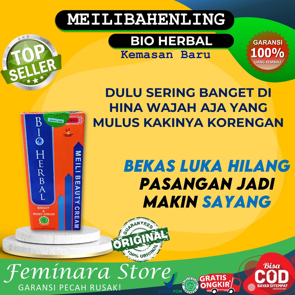 Bio Herbal Meilibahenling Original 100% Obat Cream Penghilang Bekas Luka Lama Hitam Koreng Bopeng Ampuh BPOM Resmi Mengobati Luka Kulit Asli Halal Berkhasiat Untuk Menghilangkan Semua Jenis Bekas Luka Yang Mengandung Bahan Natural Alami Tanpa Efek Samping