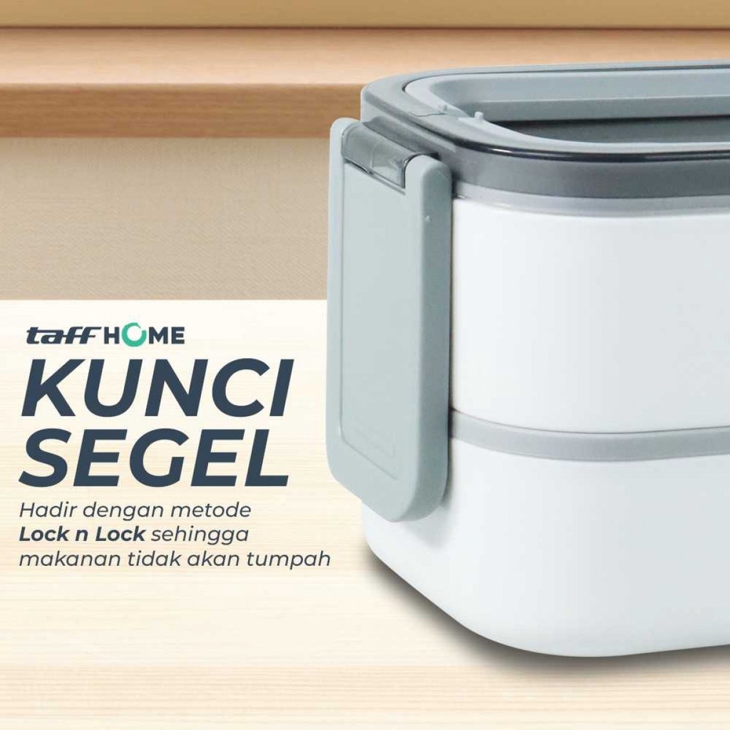 Kotak Makan Bekal Bento Lunch Box Kunci Segel Anti Tumpah 1400ml