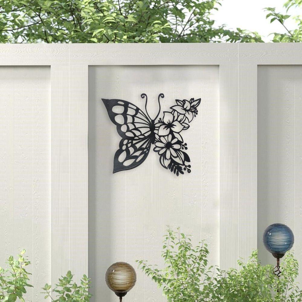 [Elegan] Ornamen Kupu-Kupu Elegan Pagar Serbaguna Gantung Besi Art Hollow Butterfly Dinding Untuk Kamar Tidur Kerajinan Logam