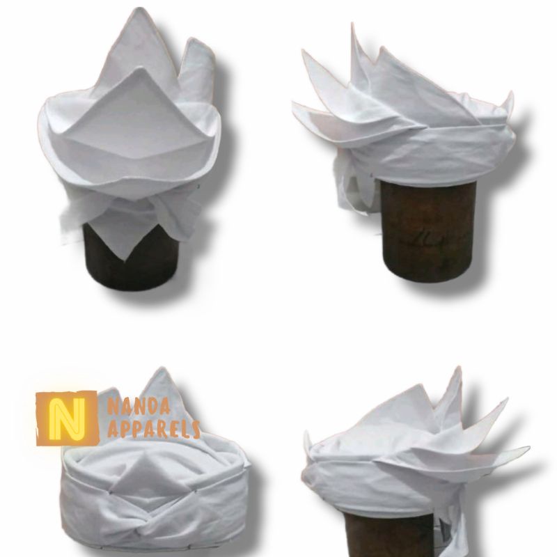 iket merak ngibing praktis permanen siap pakai medium  quality praktis warna putih iket sunda bendo 