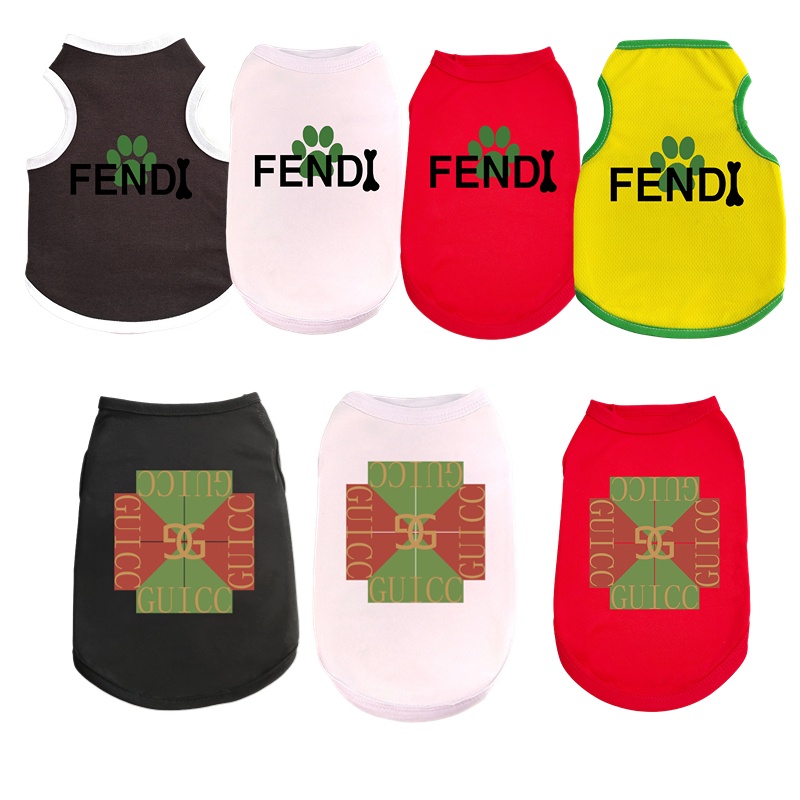 Tank Top Motif logo fashion Pakaian Anjing/Kucing Peliharaan/poodle/Teddy