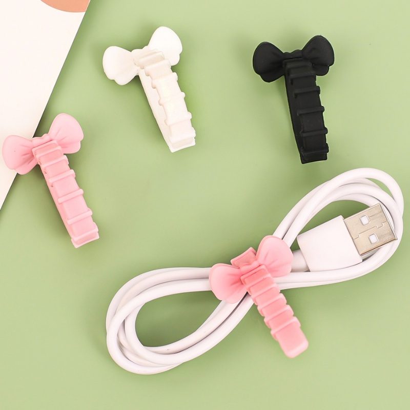 Creative Bowknot Style Cable Protector Wire Winder/Jalur Data USB Charging Cord Penutup Pelindung Earphone Cables Organizer