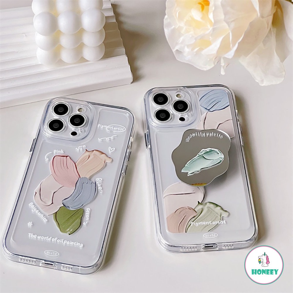 IPHONE Casing Ponsel Pigmen Graffiti Sederhana Kompatibel Untuk Iphone14 13 12 11 Pro MAX XR Ultra Tipis Transparan Phone Case Cover