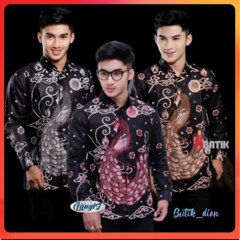 [BUTIK DIAN] Batik Pria Lengan Panjang BATIK AZMIL HRB026 motif KERATONAN Kode 002 size M L XL XXL Reguler