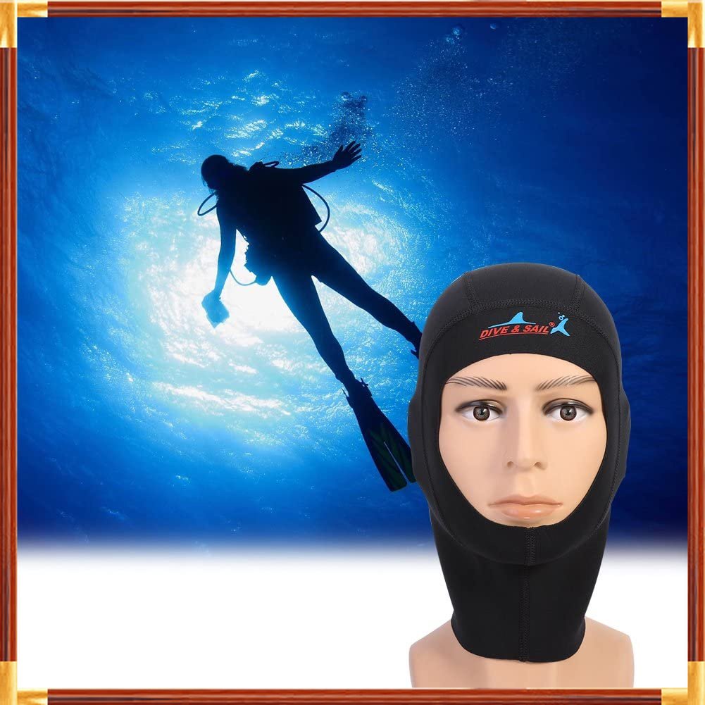 MURAH Dive&Sail Hood Scuba Diving Snorkeling Ultrathin Neoprene l - DH-002 - Black MURAH