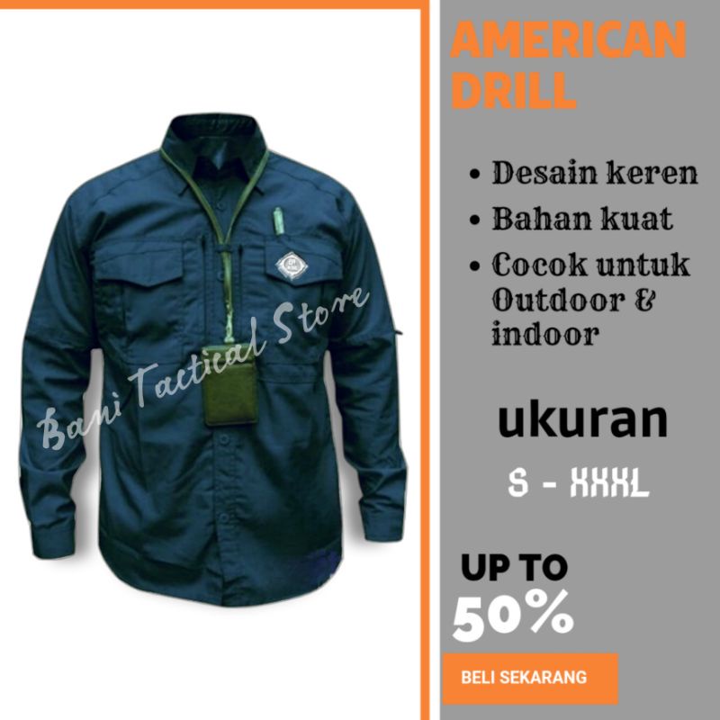COD KEMEJA PRIA TACTICAL M-TAC LENGAN PANJANG / KEMEJA HEM / KEMEJA PDL RESKRIM / KEMEJA LAPANGAN / OUTDOOR