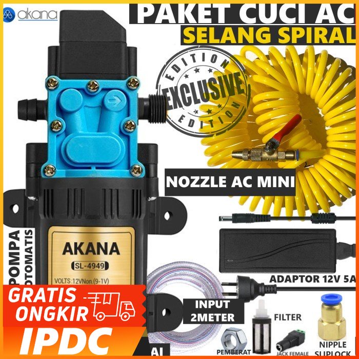 Paket Alat Cuci AC Tekanan Tinggi POMPA AKANA 4949