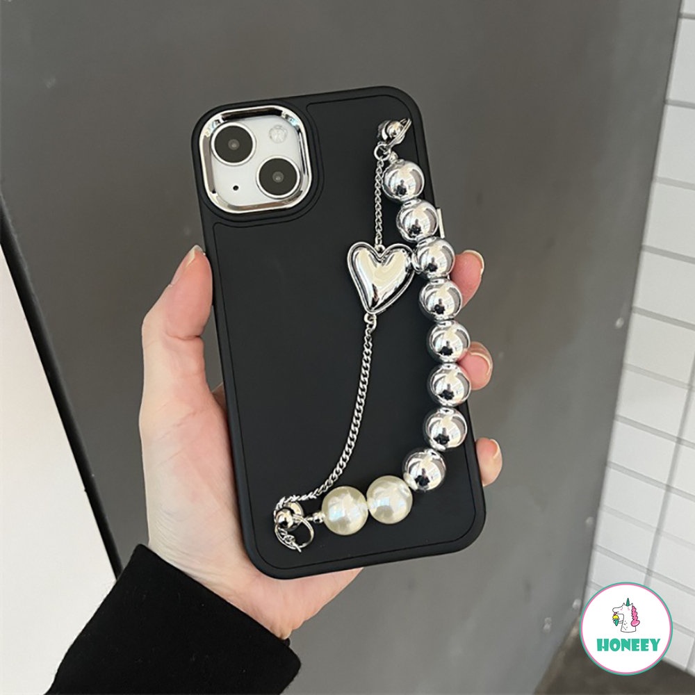 Casing Pelindung Lensa Berlapis Deluxe Untuk iPhone 14 Pro 11 Pro Max12 14 13 Pro Max Gelang Cinta Logam Anti-Shock Cover Pelindung