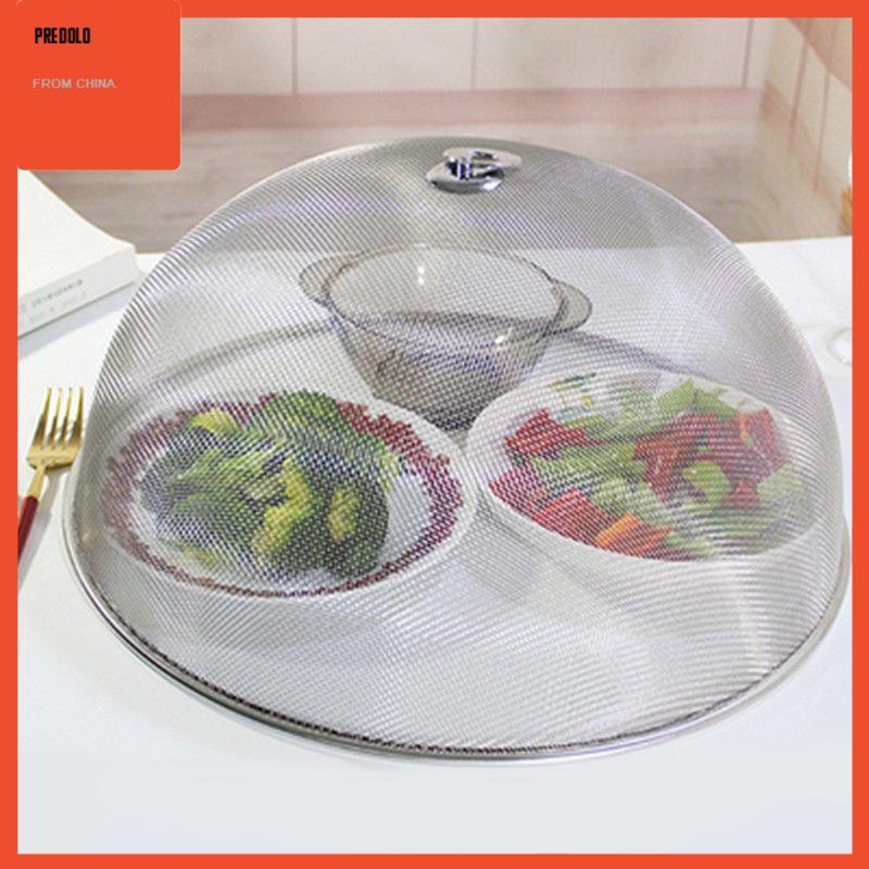 [Predolo] Jaring Saji Makanan Stainless Steel Tahan Debu Reusable Plate Serving Covers Food Dome Lid Untuk Panggangan Camping Rumah BBQ