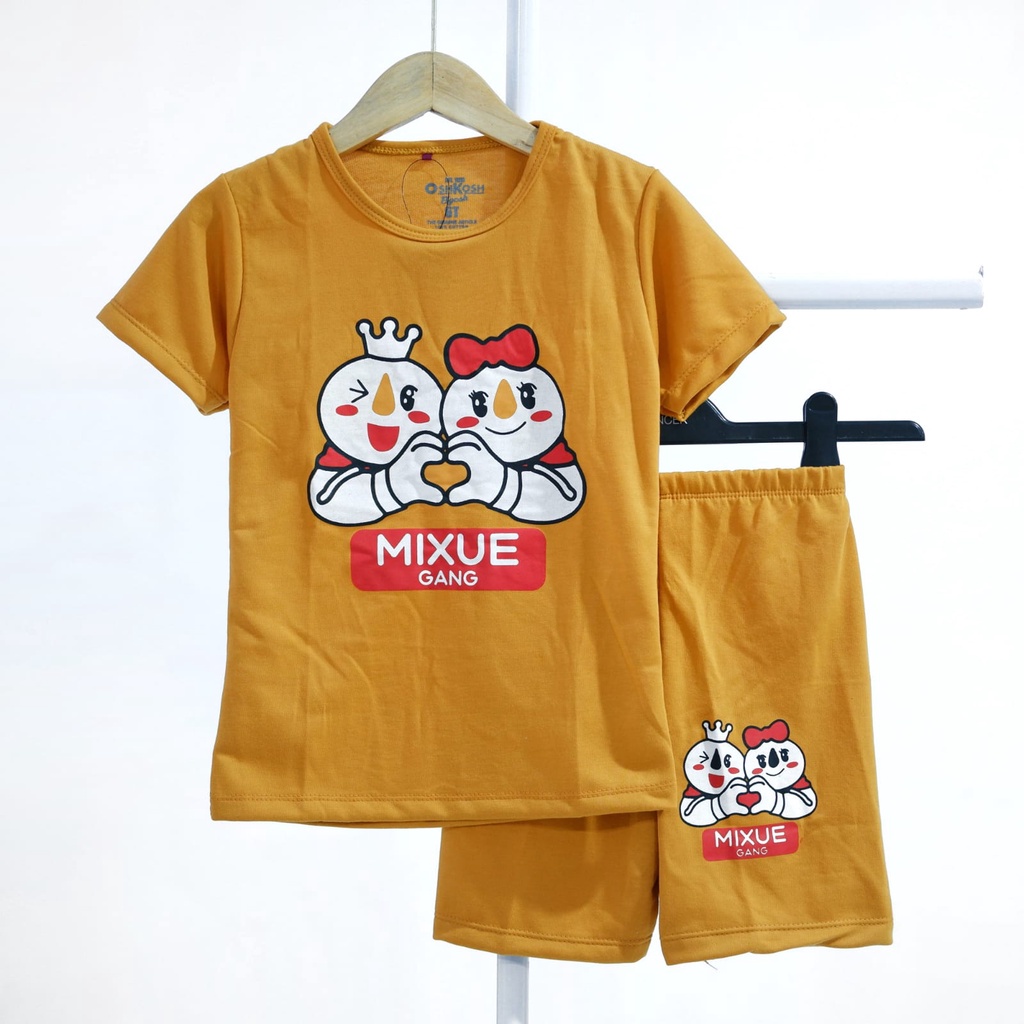 Setelan Baju Anak Mixue Pendek PROMO