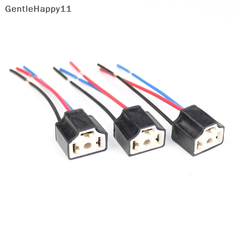 Gentlehappy H4 Tiga Lubang Kawat Keramik Kabel Bohlam Lampu Kepala Mobil Lamp Harness Socket Plug id