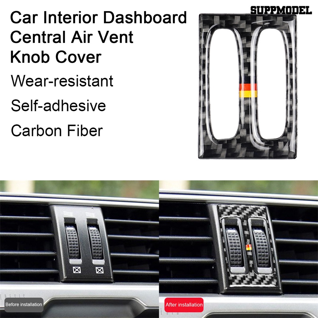 [SM Otomatis] Stiker Kontrol Stopkontak Udara Serat Karbon Mengkilap Hias Mobil Center Control Air Conditioner Outlet Knob Sticker Untuk W204 C-Class Lama