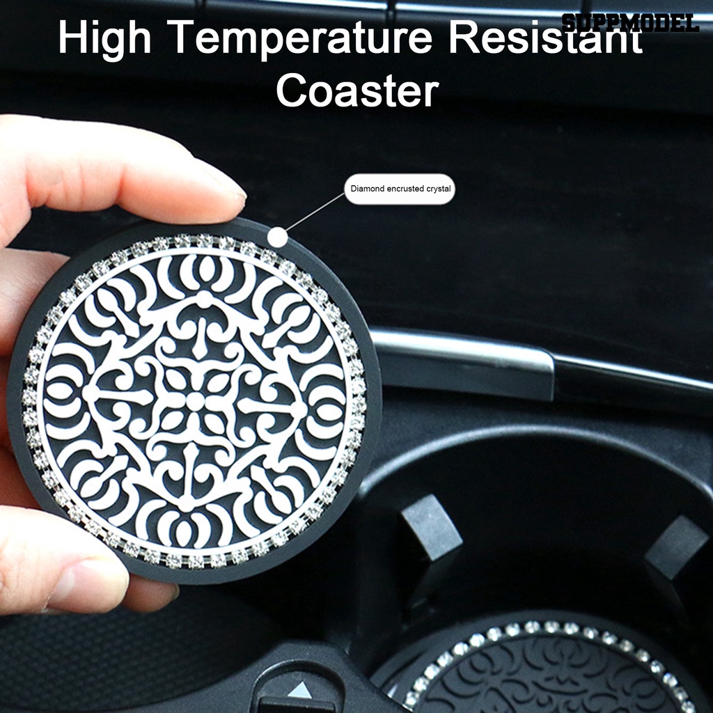 [SM Otomatis] Tatakan Gelas Mobil Cup Holder Coaster Anti-slip Tahan Air Mudah Dibersihkan Tahan Panas PVC Alas Botol Air Mat Auto Styling Aksesoris Interior
