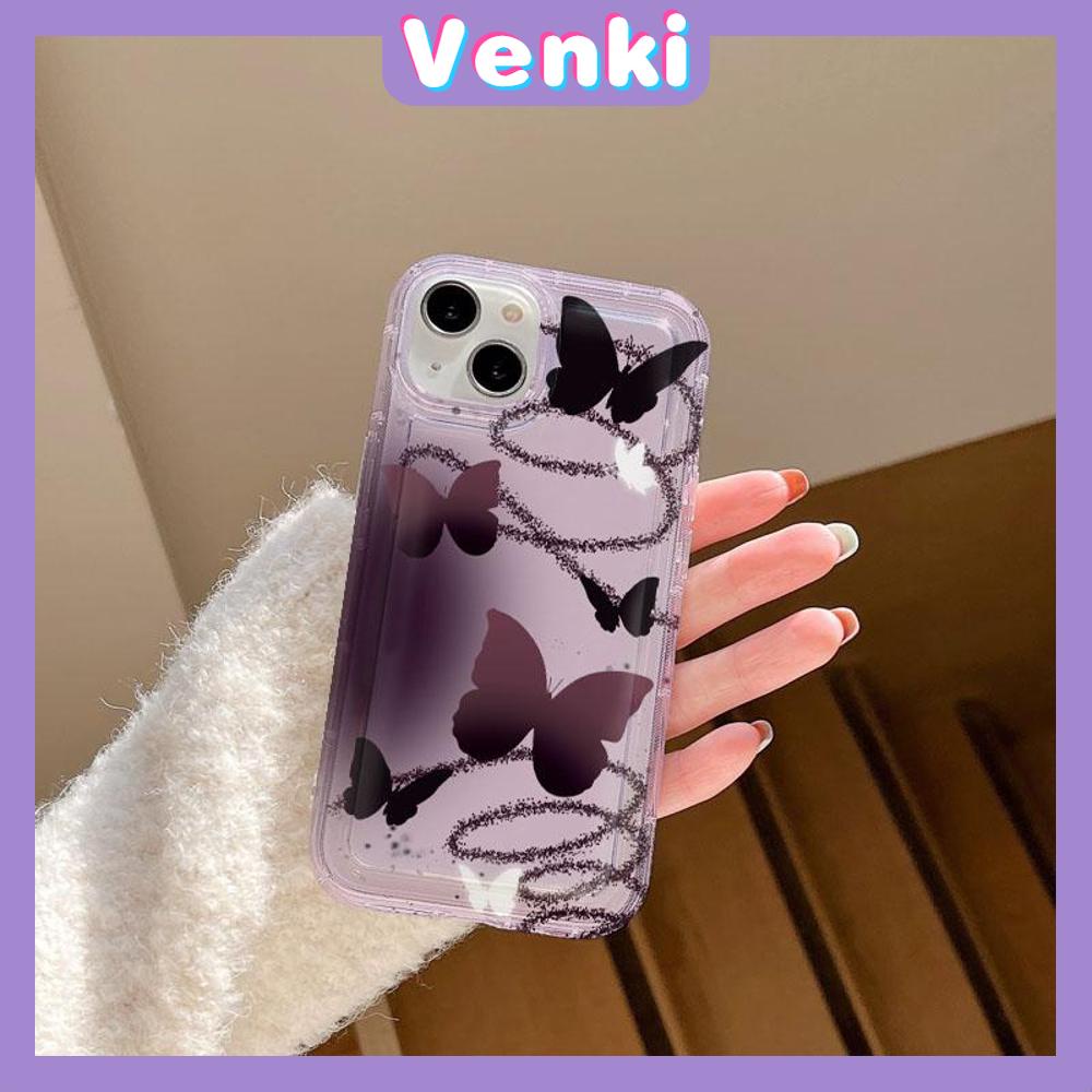 VENKI - For iPhone 11 Case Clear Phone Case TPU Soft Case Airbag Shockproof Protection Camera Cool Gradient Butterfly Compatible with iPhone 14 13 Pro Max iPhone 12 Pro Max XR XS 7