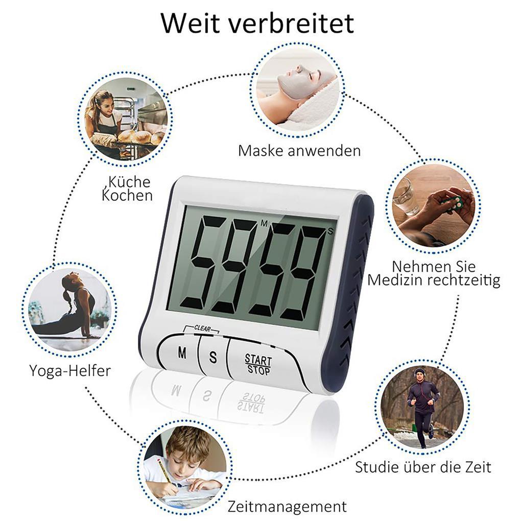 Timer Dapur Digital Elektrik LCD Display Belajar Fitness Timer Masak Timing Gadget Jam Peralatan Aksesoris