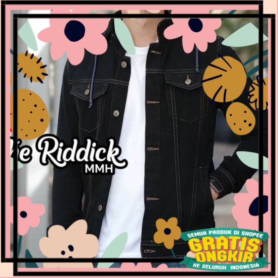 Jaket jeans sandwosh hoodie - jaket denim pria topi - jaket jeans - jaket denim hitam hoodie/ Spesia