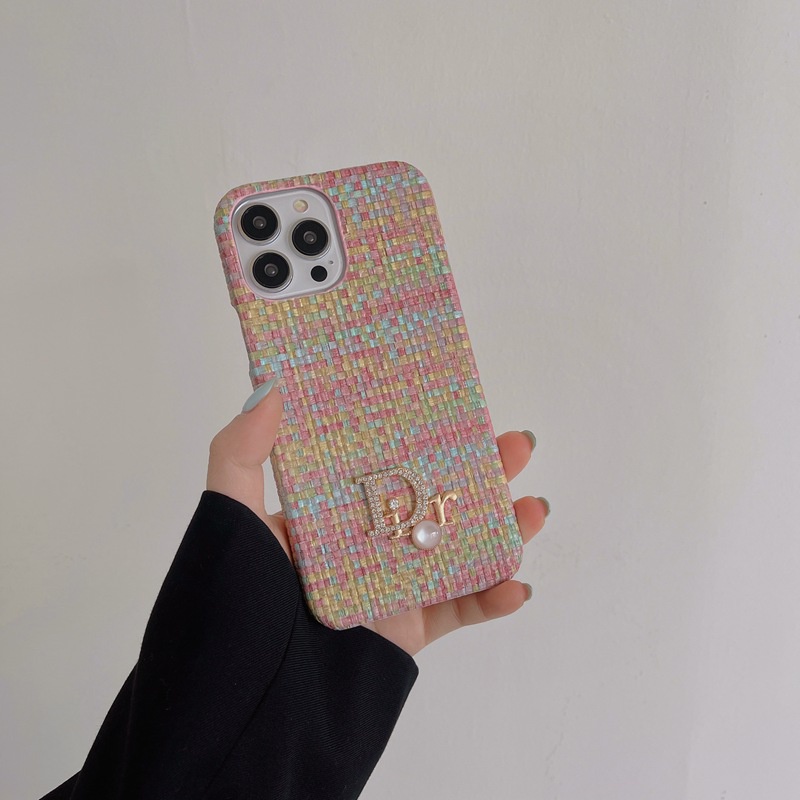 Luxury woven pattern Classical Bling Sparkly Phone Case for IPhone 11 13 12 14 PRO Max 14 Plus Phone Case for Women Girl DR