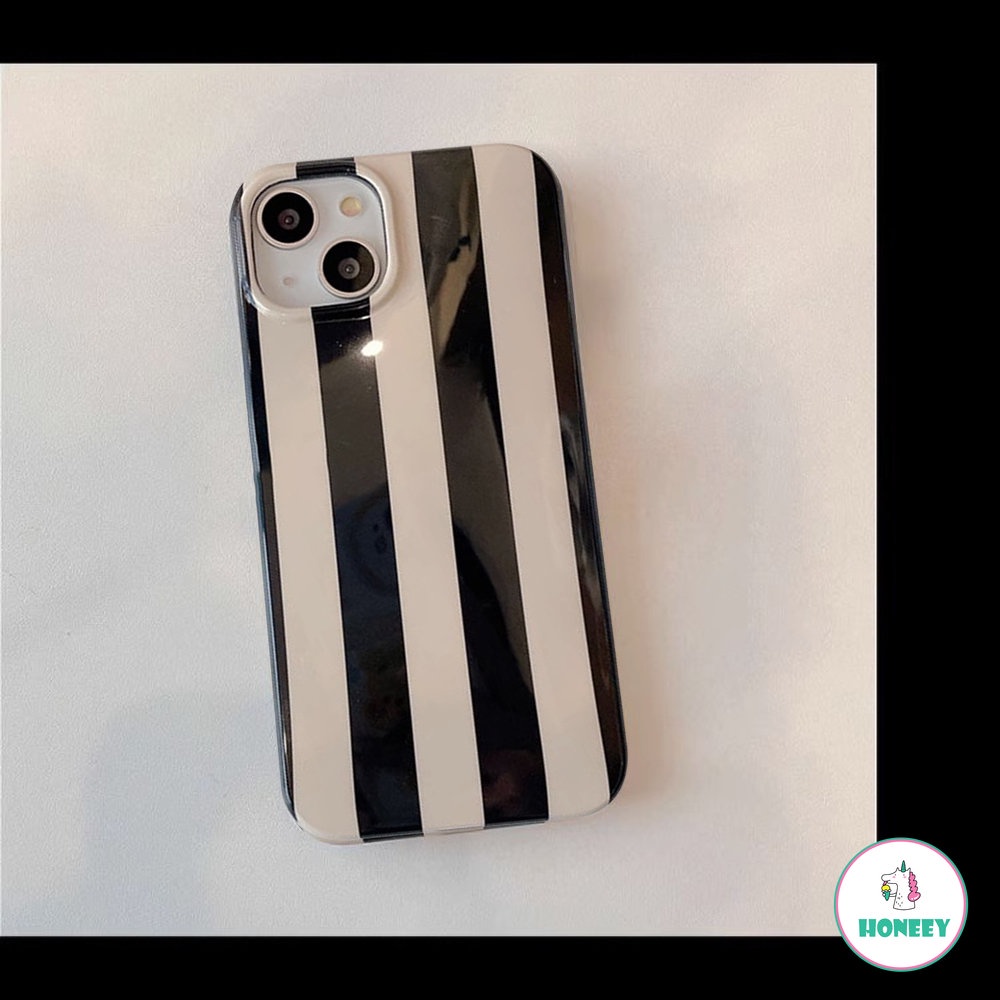 Casing Ponsel Garis Hitam Sederhana Kompatibel Untuk Apple14 Case iPhone 11 Pro Max13 14 12 Pro Max Untuk iPhone XR 87 Plus Penutup Belakang Tahan Guncangan