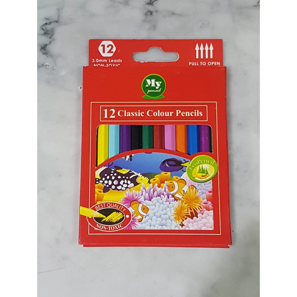 Pensil Warna Pencil Set 12 Warna Pensil Box