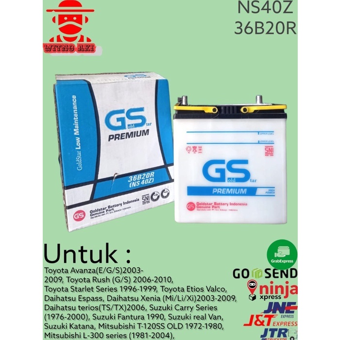 aki mobil avanza, /xenia merek GS basah type ns40z 12volt - 35 amper