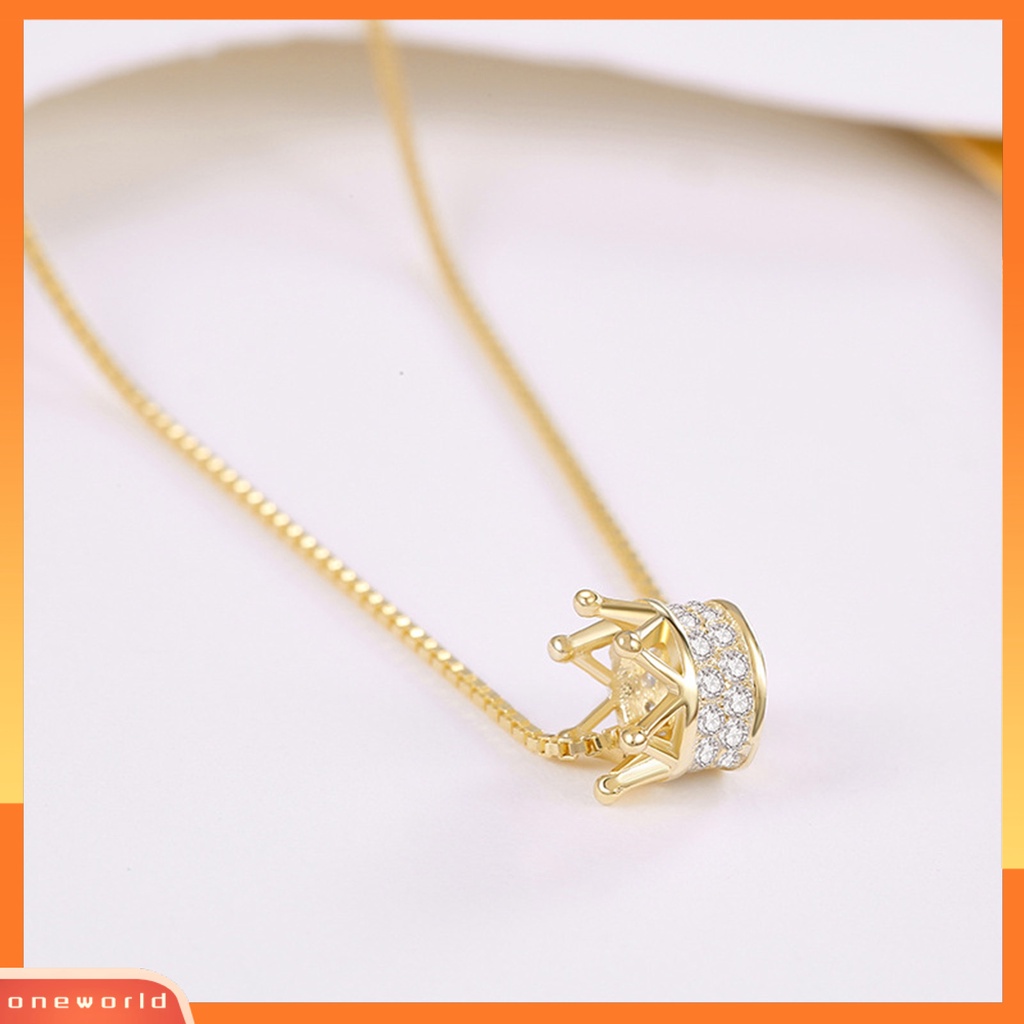 [ONE] Kalung Liontin SILVERHOO Tidak Mudah Pudar Kalung Wanita Bentuk Mahkota Liontin Kalung Untuk Hadiah