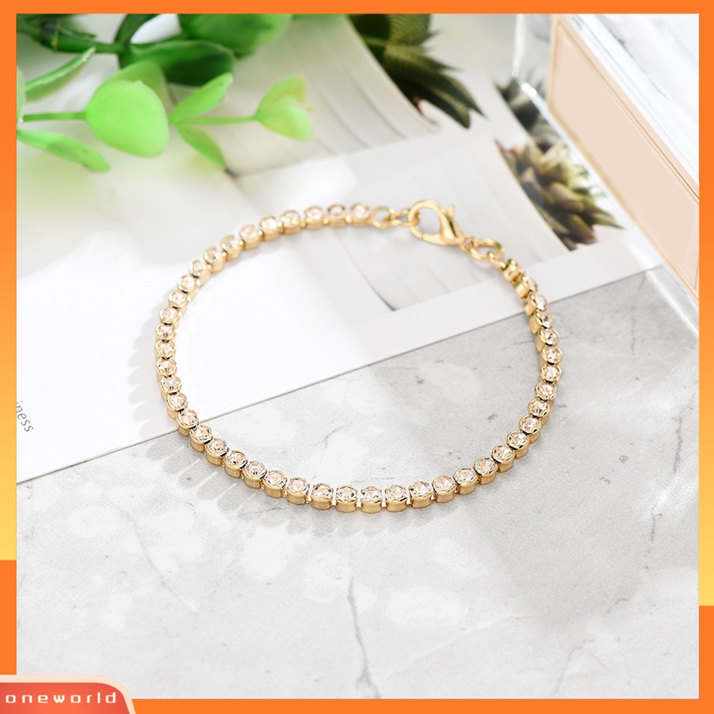 [ONE] Wanita Gelang Berlian Imitasi Desain Kepribadian Yang Dapat Disesuaikan Electroplating Menghias Wanita Transparan Gelang Perhiasan Aksesori