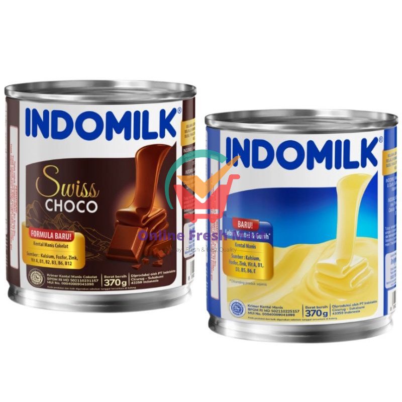 

(hanya instant) INDOMILK Krimer Kental Manis Putih Swiss Choco baru 370 g kaleng