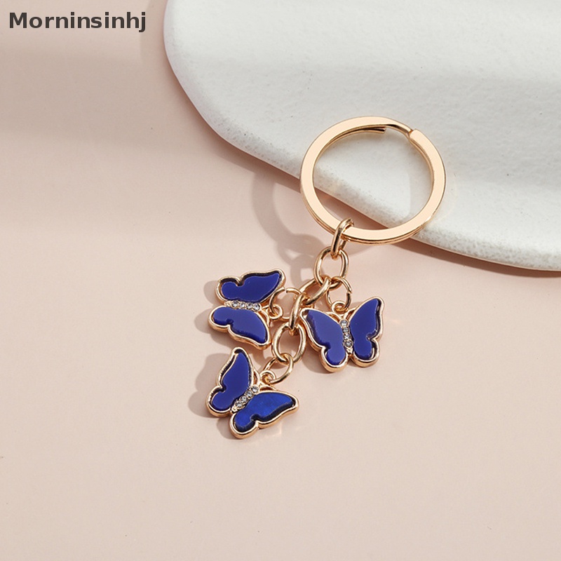 Mornin Gantungan Kunci Kupu-Kupu Lucu Gantungan Kunci Enamel Lapis Emas Untuk Wanita Gadis Handbag Aksesoris Ch Fashion Jewelry id