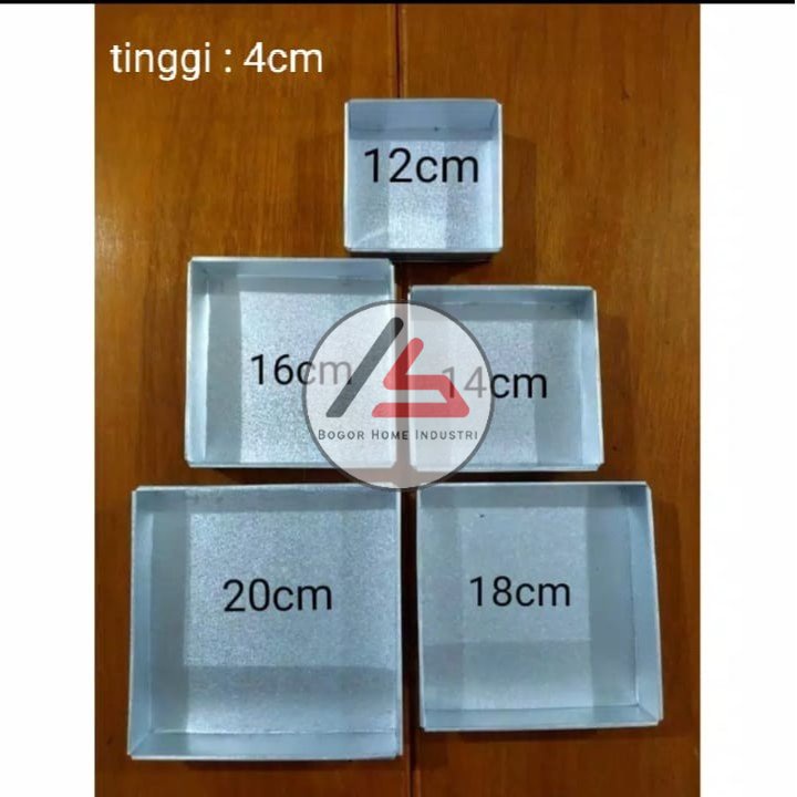 Loyang Kue Bolu / Loyang Kue Lapis MINI Segi Empat 1set isi 5 ( 12/14/16/18/20cm )