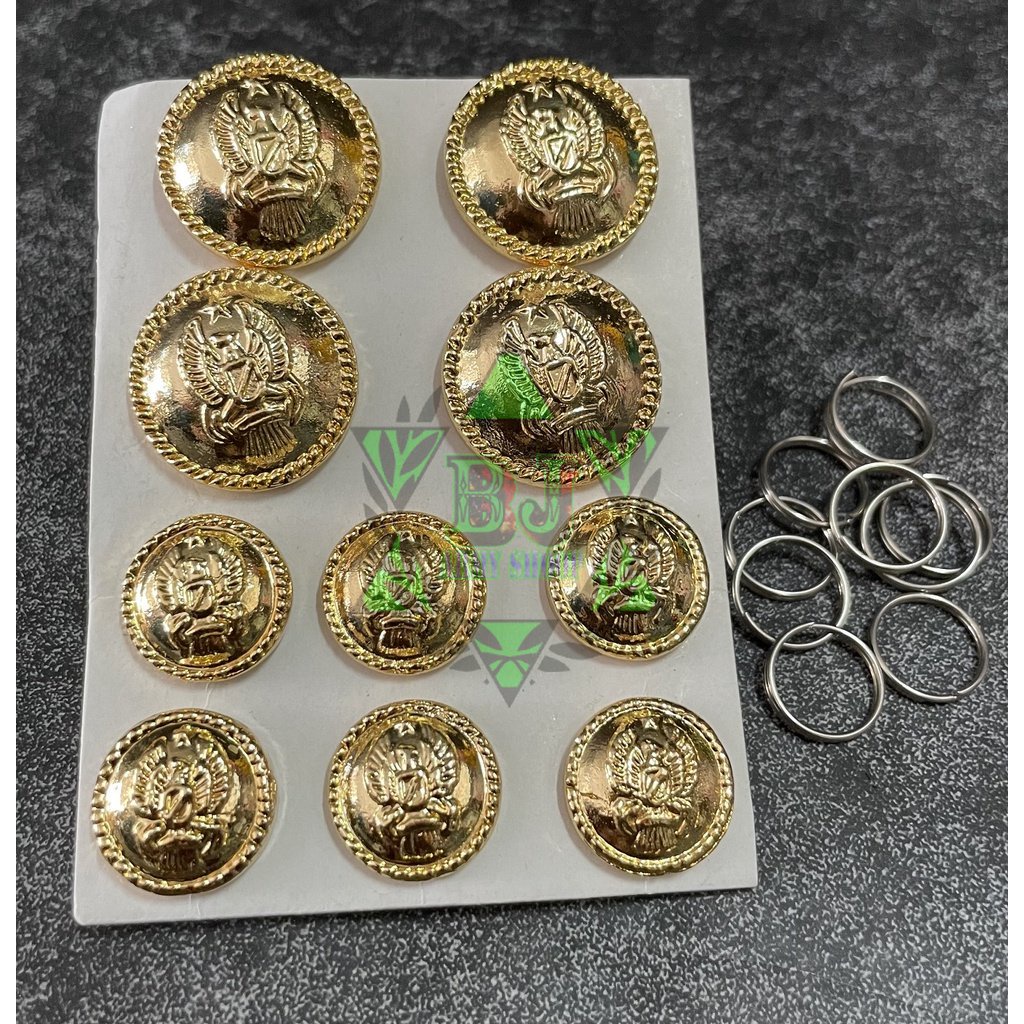 Kancing PDU 4 Ekapaksi TNI AD Pembagian - Kancing PDU Jatah TNI AD 