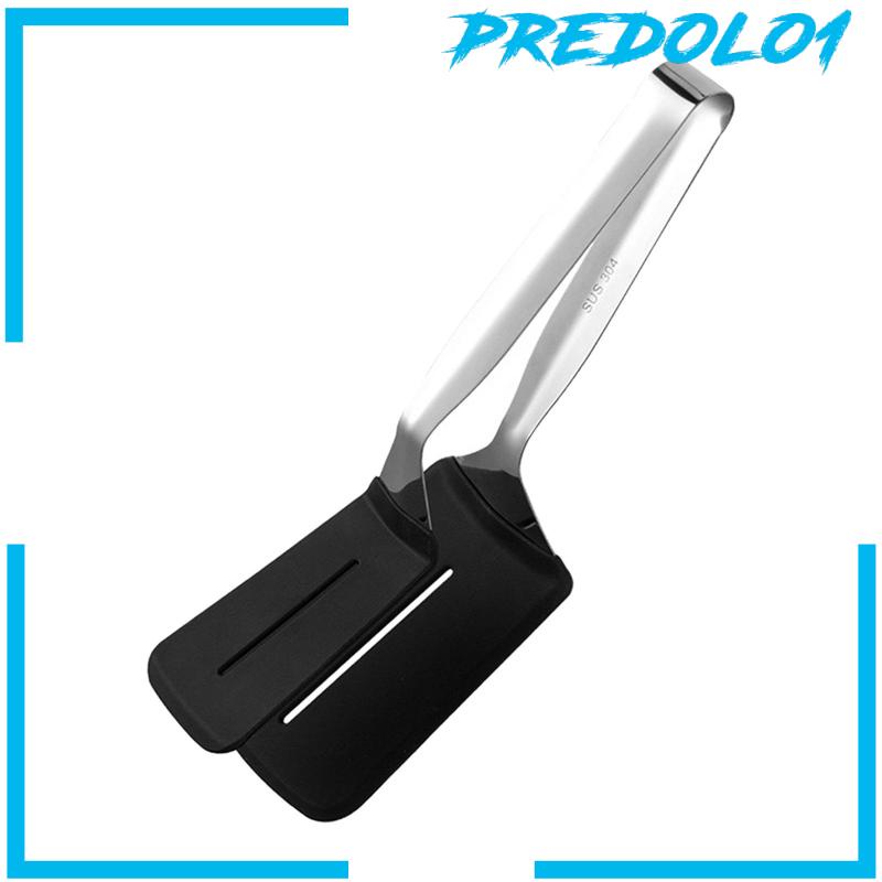 [Predolo1] Klip Steak Stainless Steel Silikon Penjepit Masak Dapur Untuk Pie Hamburger