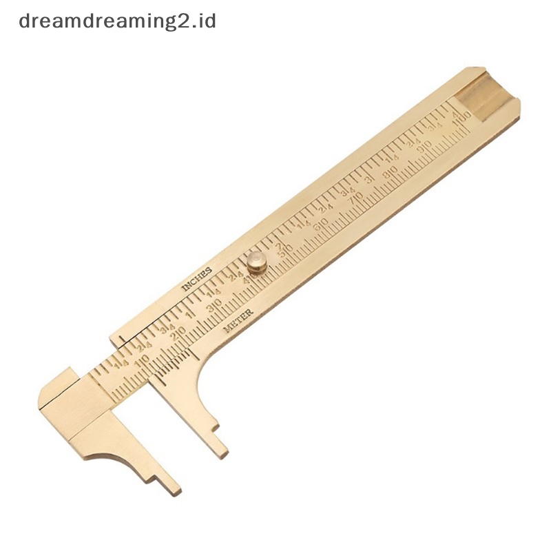 (drea) Timbangan Kuningan Mini80 /100mm Sliding Gauge Vernier Caliper Penggaris Pengukur Saku //