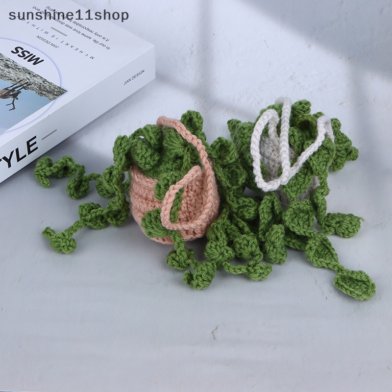 Sho 1Pc Lucu Buatan Tangan Crochet Mobil Styling Tanaman Sukulen Mobil Tanaman Ornamen Hadiah N