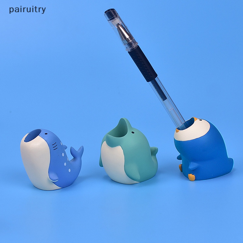 Prt Hiu Kecil Single Pen Pen Holder Siswa Kreatif Desktop Pen Holder Ornamen Desktop Sekolah Lucu Ornamen Tekan Pen Penyimpanan PRT